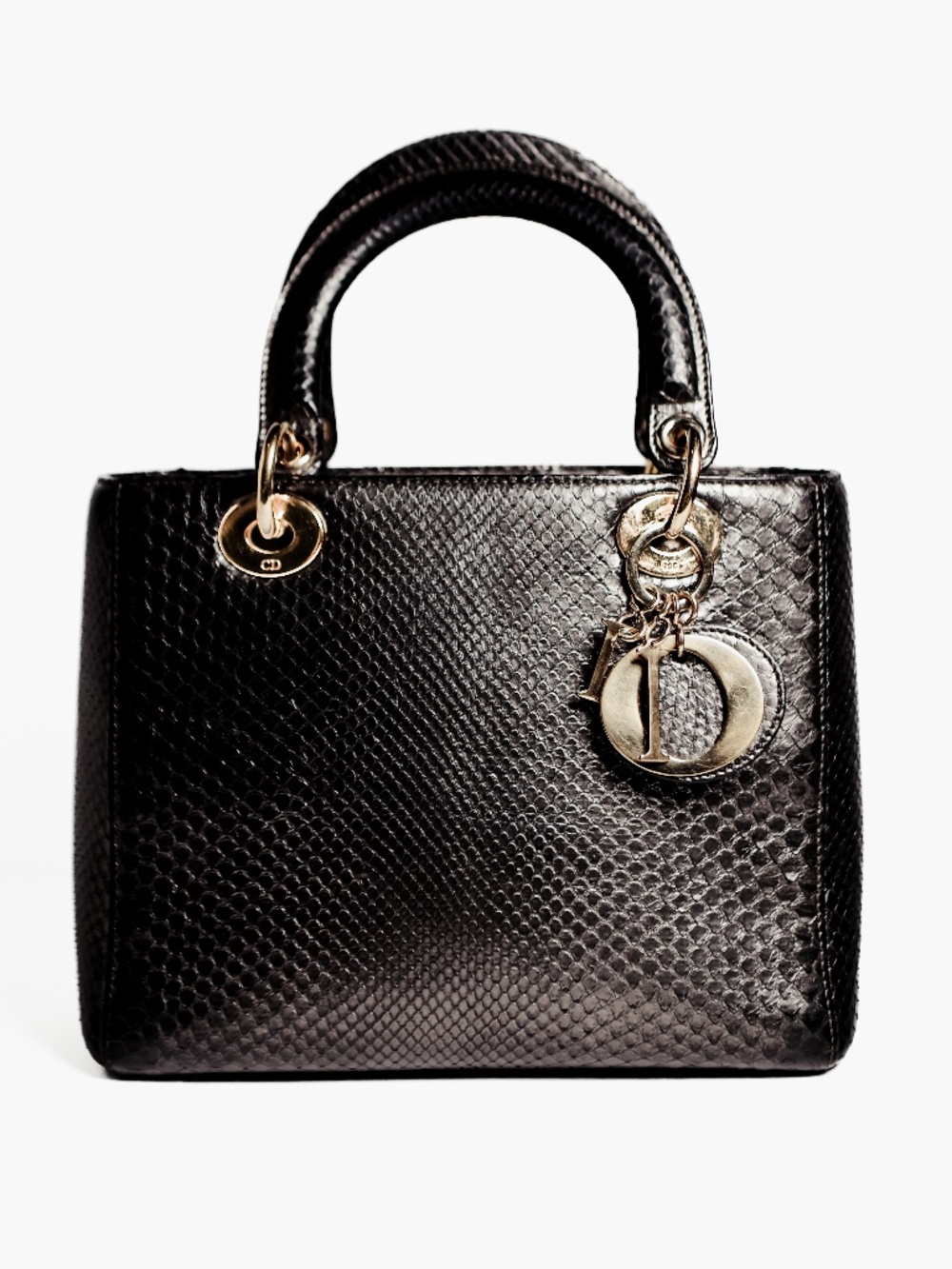 Dior Lady Dior Python Snakeskin Size Medium with Silver Hardware